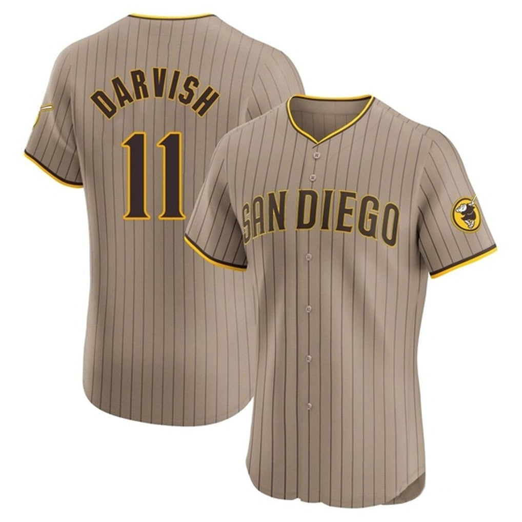 Odoa S.Diego Padres #11 Yu Darvish Player Khaki Home Limited Elite Stitched Jerseys