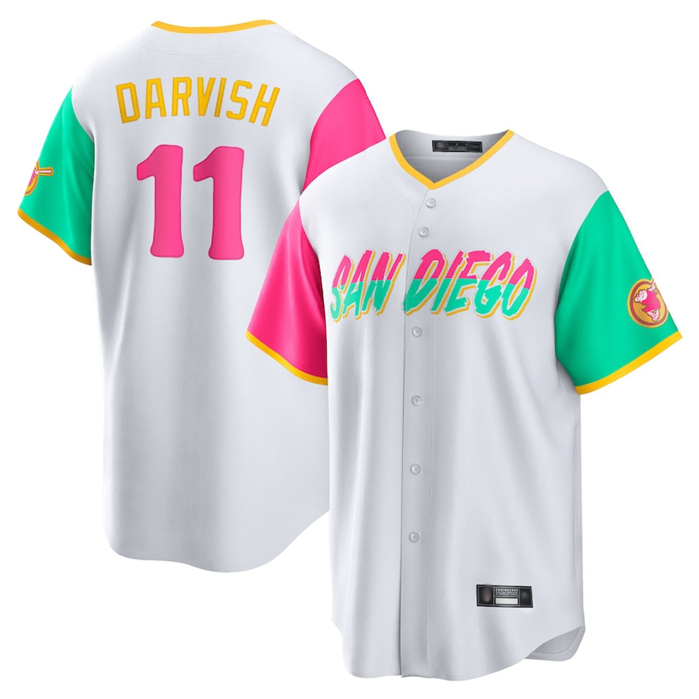 Odoa S.Diego Padres #11 Yu Darvish Player White City Connect Home Game Stitched Jerseys