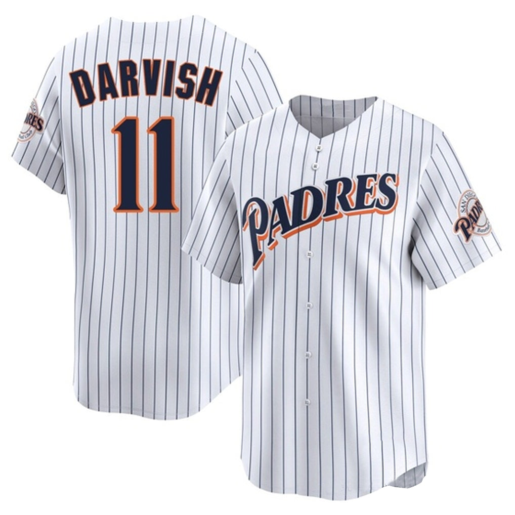 Odoa S.Diego Padres #11 Yu Darvish Player White Cooperstown Collection Limited Home Stitched Jerseys