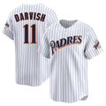 Odoa S.Diego Padres #11 Yu Darvish Player White Cooperstown Collection Limited Home Stitched Jerseys