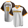 Odoa S.Diego Padres #11 Yu Darvish Player White Home Cooperstown Collection Replica Game Stitched Jerseys