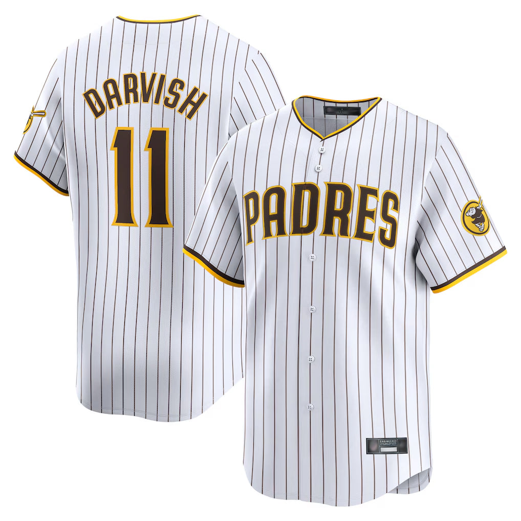 Odoa S.Diego Padres #11 Yu Darvish Player White Home Limited Stitched Jerseys