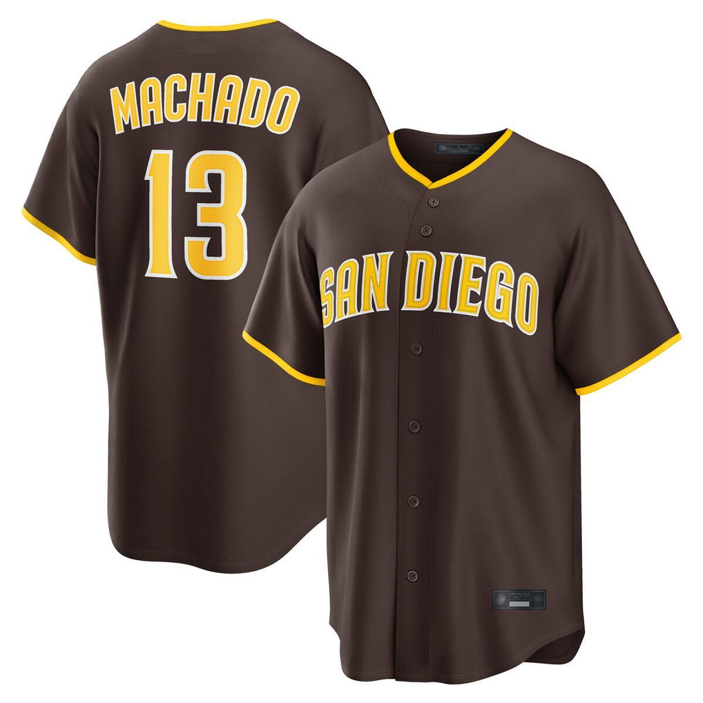 Odoa S.Diego Padres #13 Manny Machado Player Brown Alternate Replica Game Stitched Jerseys