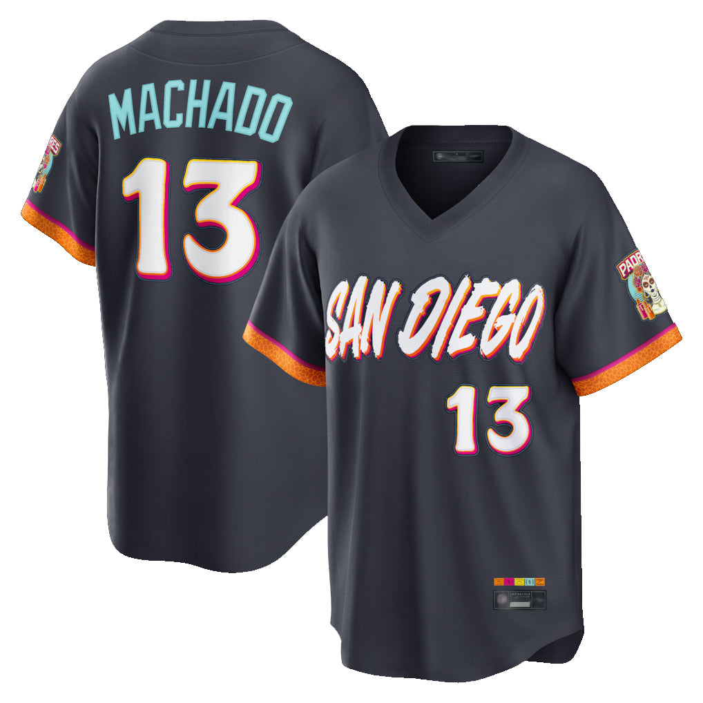Odoa S.Diego Padres #13 Manny Machado Player Obsidian 2026 City Connect Home Game T-shirt Stitched Jerseys