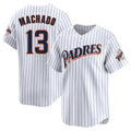 Odoa S.Diego Padres #13 Manny Machado Player White Cooperstown Collection Limited Home Stitched Jerseys