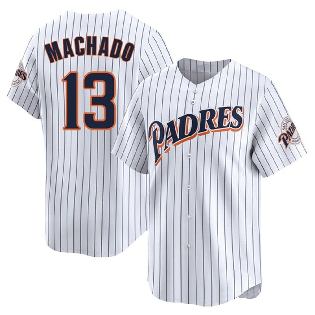 Odoa S.Diego Padres #13 Manny Machado Player White Cooperstown Collection Limited Home Stitched Jerseys