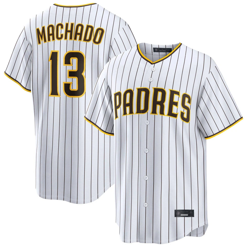 Odoa S.Diego Padres #13 Manny Machado Player White Home Limited Stitched Jerseys