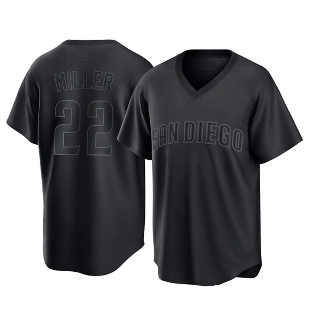 Odoa S.Diego Padres #22 Mason Miller Player Black Pitch Fashion Game T-shirt Stitched Jerseys
