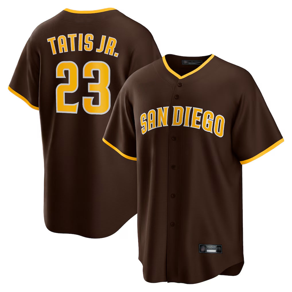 Odoa S.Diego Padres #23 Fernando Tatis Jr Player Brown Alternate Replica Game Stitched Jerseys