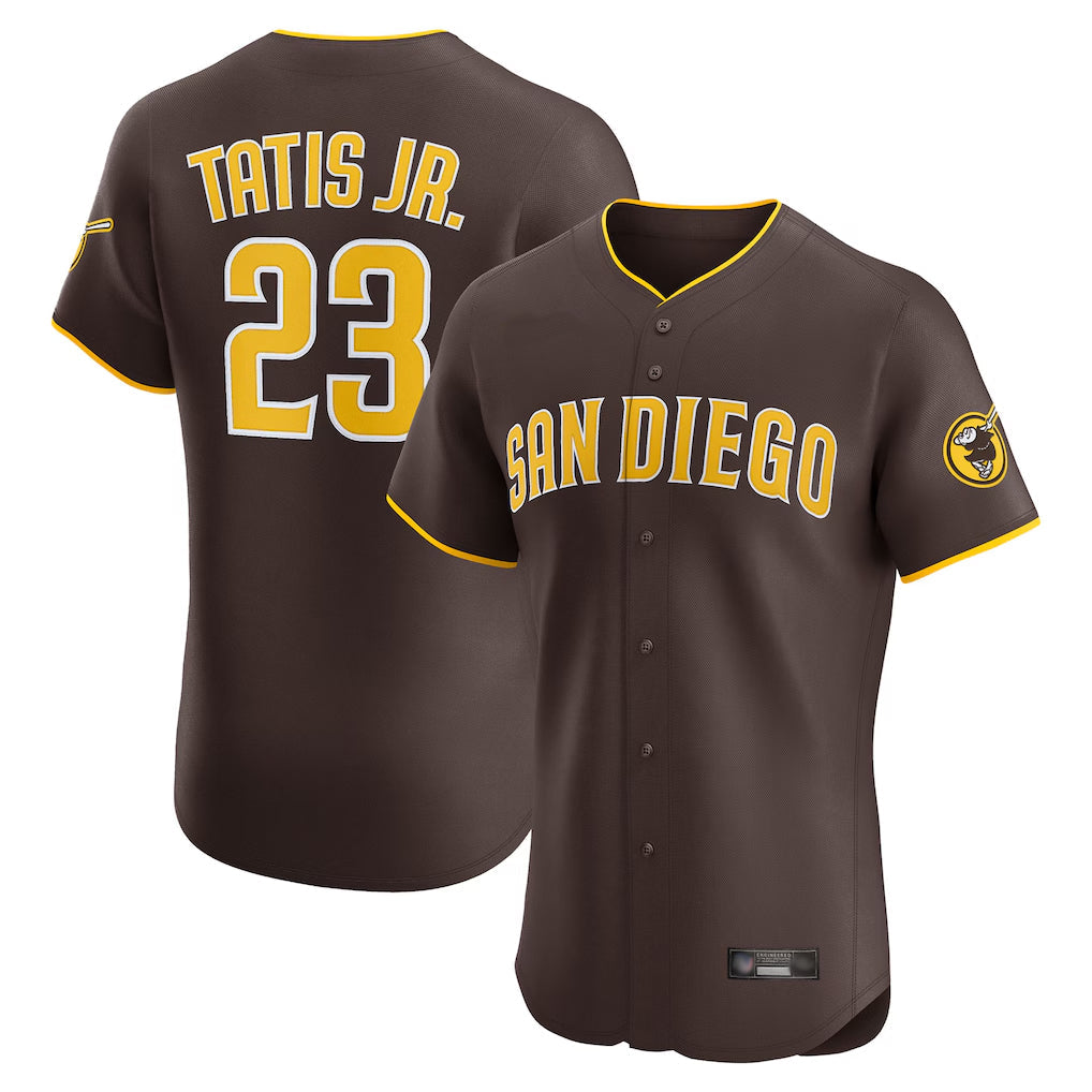 Odoa S.Diego Padres #23 Fernando Tatis Jr Player Brown Home Limited Elite Stitched Jerseys