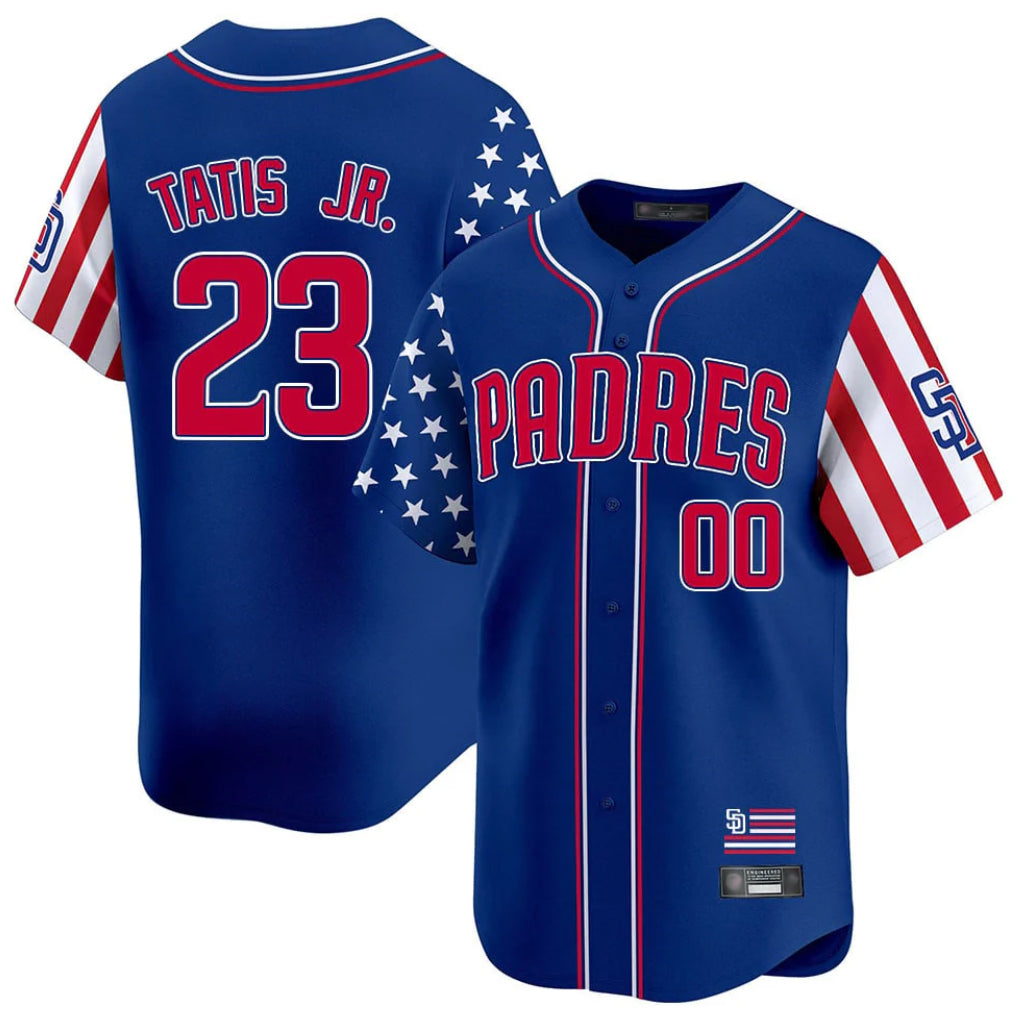 Odoa S.Diego Padres #23 Fernando Tatis Jr Player Royal Independence Day Home Limited Stitched Jerseys
