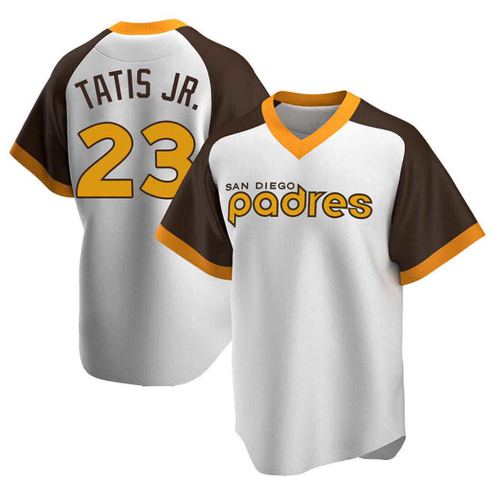 Odoa S.Diego Padres #23 Fernando Tatis Jr Player White Home Cooperstown Collection Replica Game Stitched Jerseys