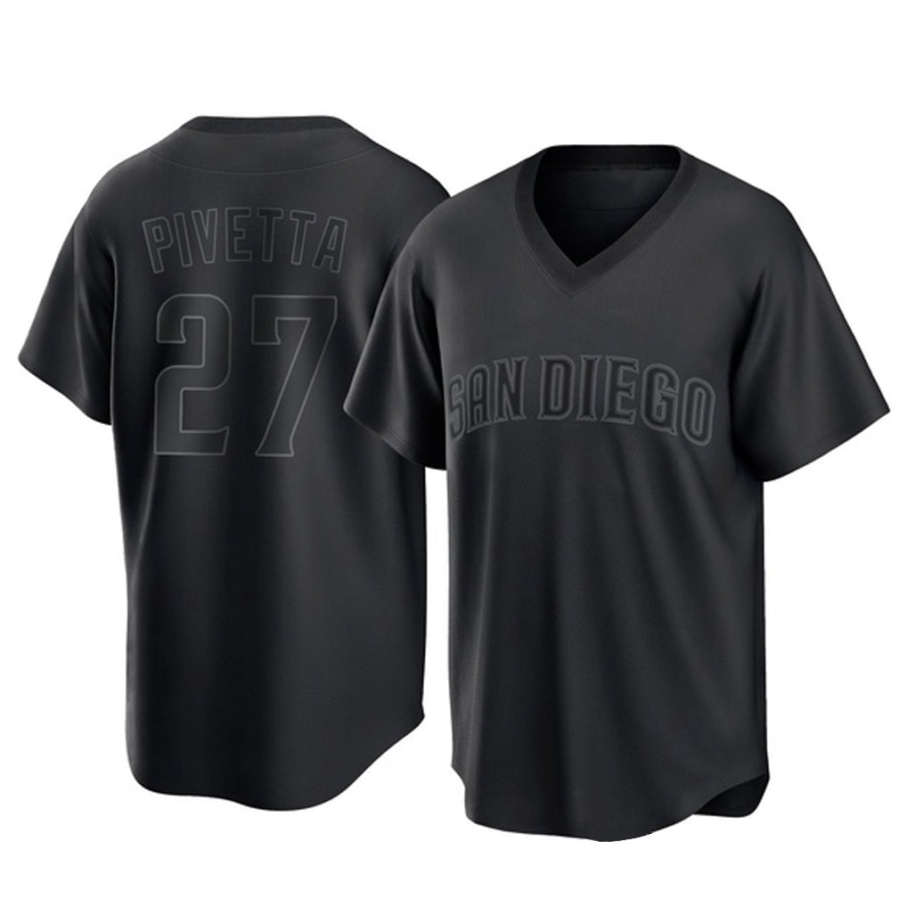 Odoa S.Diego Padres #27 Nick Pivetta Player Black Pitch Fashion Game T-shirt Stitched Jerseys