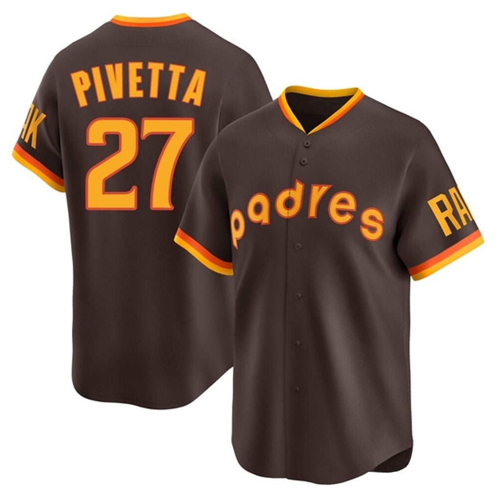 Odoa S.Diego Padres #27 Nick Pivetta Player Brown Home Cooperstown Collection Replica Game Stitched Jerseys