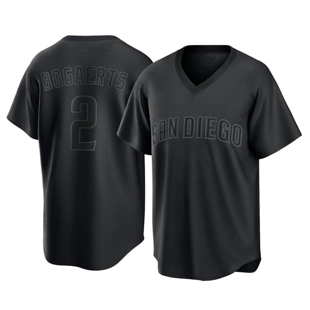 Odoa S.Diego Padres #2 Xander Bogaerts Player Black Pitch Fashion Game T-shirt Stitched Jerseys