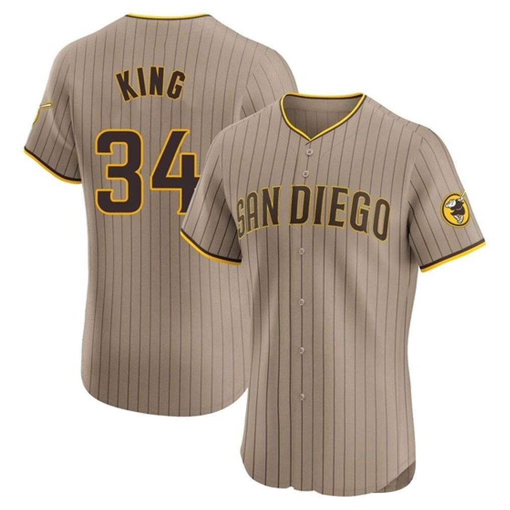 Odoa S.Diego Padres #34 Michael King Player Khaki Home Limited Elite Stitched Jerseys