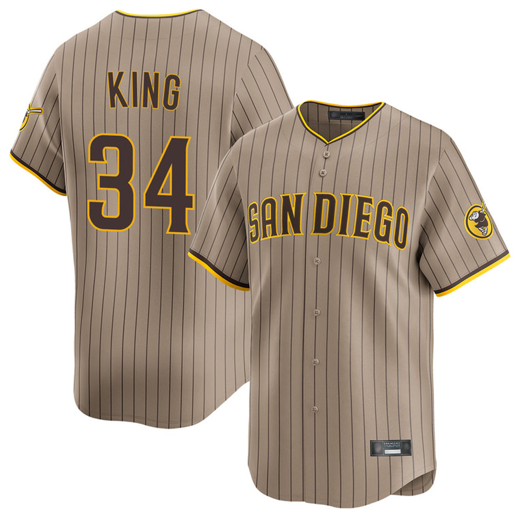 Odoa S.Diego Padres #34 Michael King Player Khaki Home Limited Stitched Jerseys