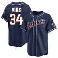 Odoa S.Diego Padres #34 Michael King Player Navy Cooperstown Collection Limited Home Stitched Jerseys