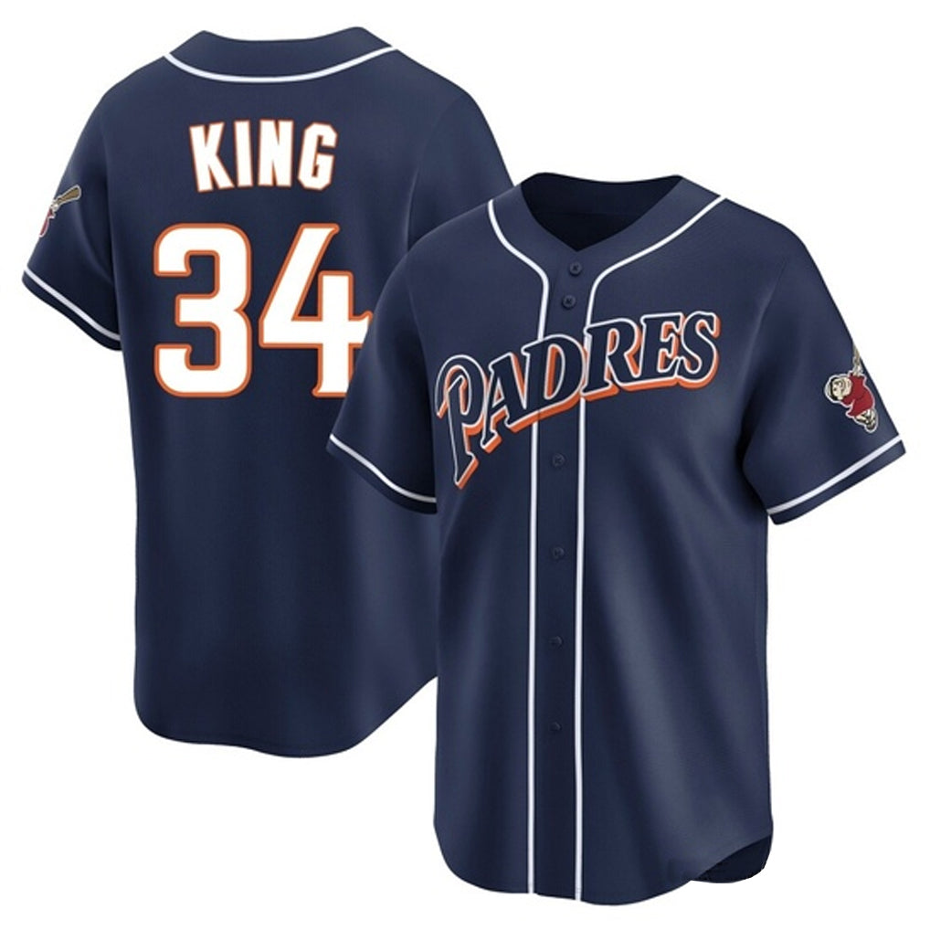 Odoa S.Diego Padres #34 Michael King Player Navy Cooperstown Collection Limited Home Stitched Jerseys