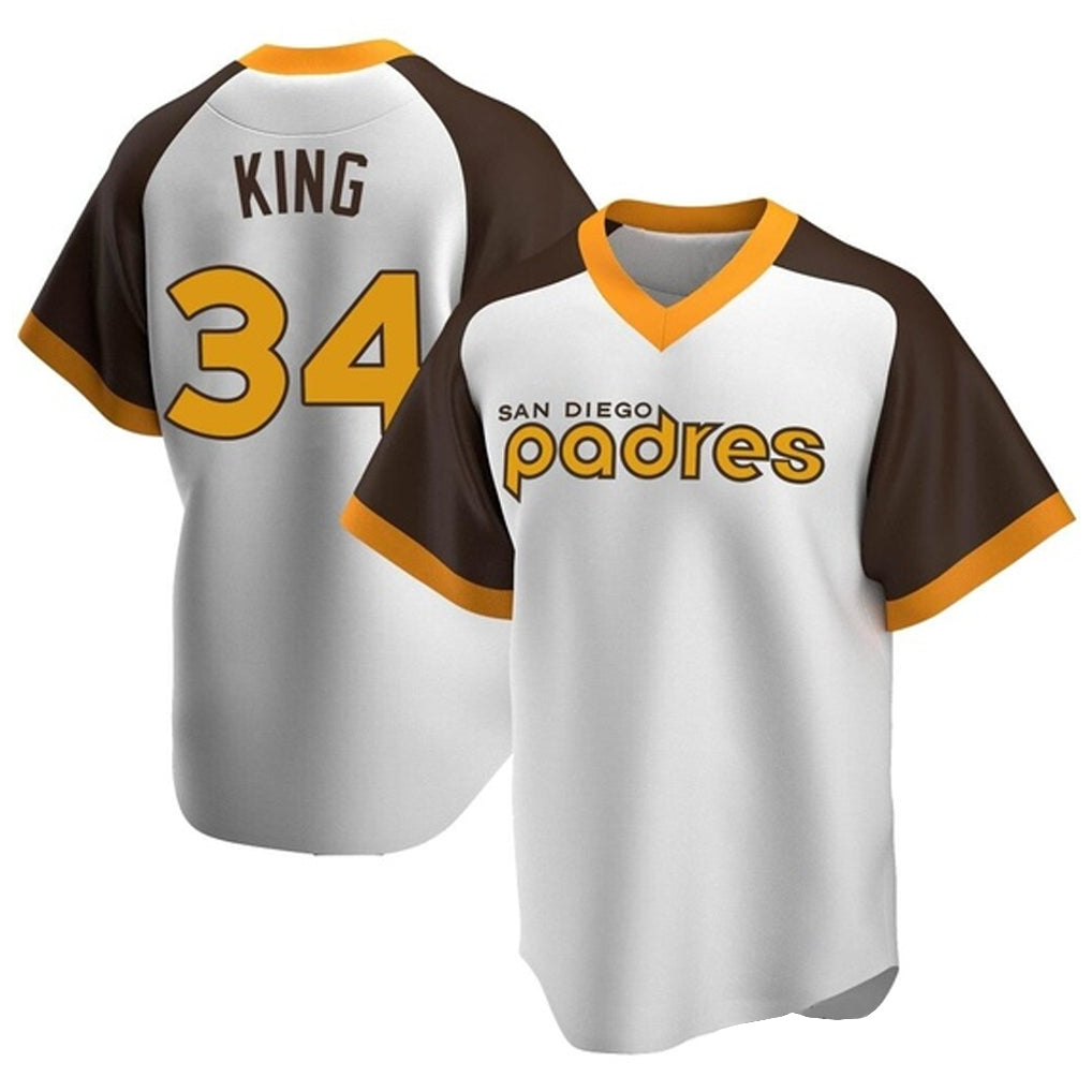 Odoa S.Diego Padres #34 Michael King Player White Home Cooperstown Collection Replica Game Stitched Jerseys