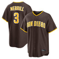 Odoa S.Diego Padres #3 Jackson Merrill Player Brown Home Game Stitched Jerseys