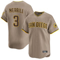 Odoa S.Diego Padres #3 Jackson Merrill Player Khaki Home Limited Stitched Jerseys