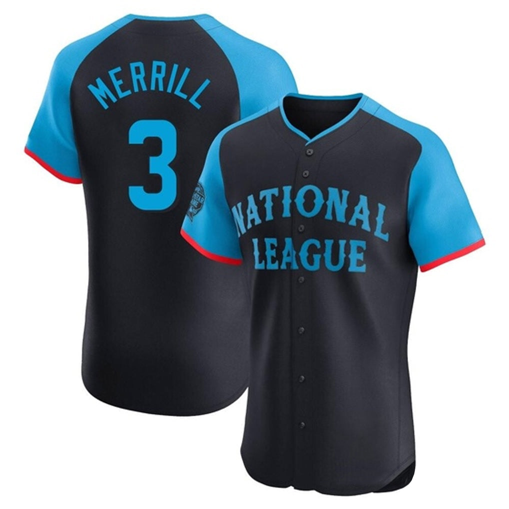 Odoa S.Diego Padres #3 Jackson Merrill Player National League Navy All-Star Game Limited Elite Stitched Jerseys
