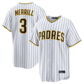 Odoa S.Diego Padres #3 Jackson Merrill Player White Cooperstown Collection Home Game Stitched Jerseys