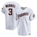 Odoa S.Diego Padres #3 Jackson Merrill Player White Cooperstown Collection Limited Home Stitched Jerseys