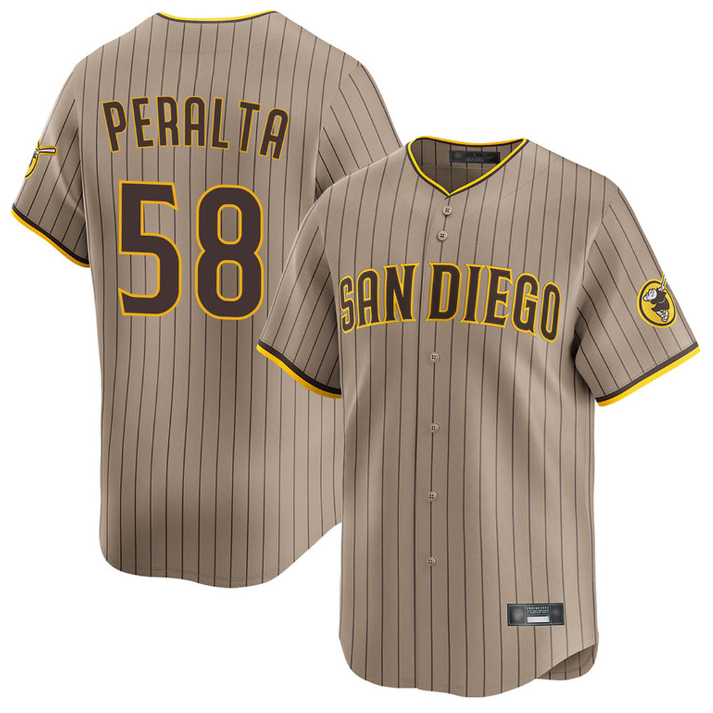 Odoa S.Diego Padres #58 Wandy Peralta Player Khaki Home Limited Stitched Jerseys