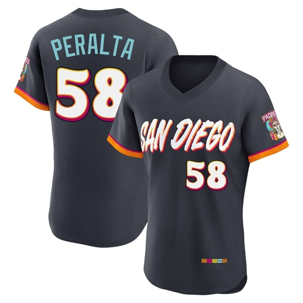 Odoa S.Diego Padres #58 Wandy Peralta Player Obsidian 2026 City Connect Home Limited Elite T-shirt Stitched Jerseys