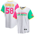 Odoa S.Diego Padres #58 Wandy Peralta Player White City Connect Home Game Stitched Jerseys