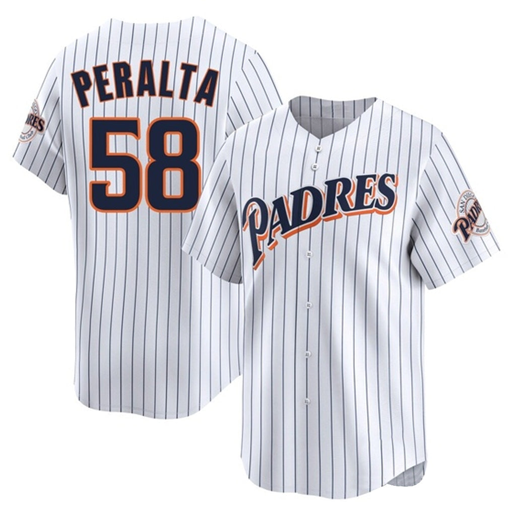 Odoa S.Diego Padres #58 Wandy Peralta Player White Cooperstown Collection Limited Home Stitched Jerseys