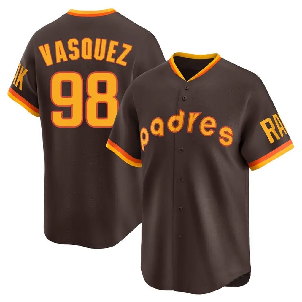 Odoa S.Diego Padres #98 Randy Vasquez Player Brown Home Cooperstown Collection Replica Game Stitched Jerseys