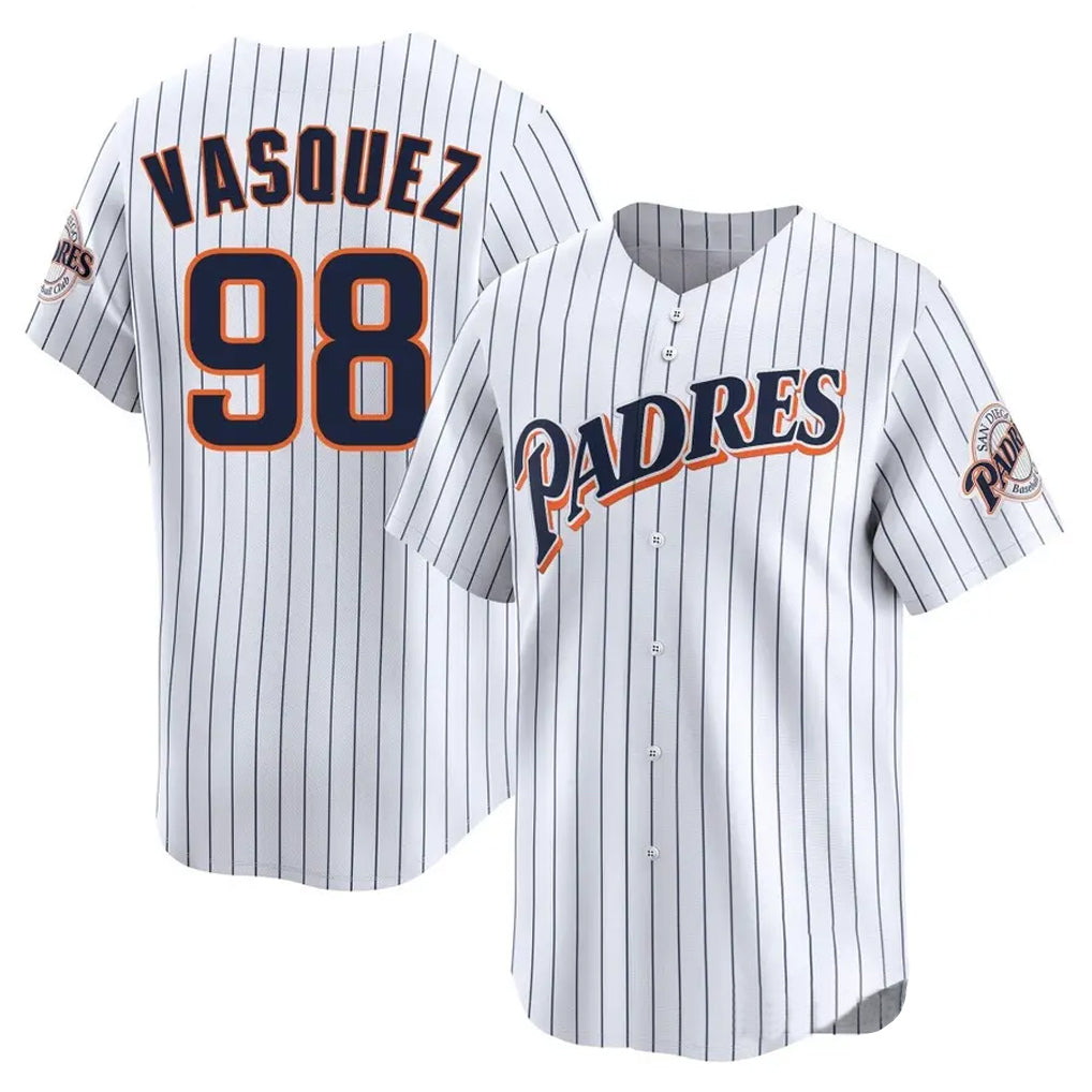 Odoa S.Diego Padres #98 Randy Vasquez Player White Cooperstown Collection Limited Home Stitched Jerseys