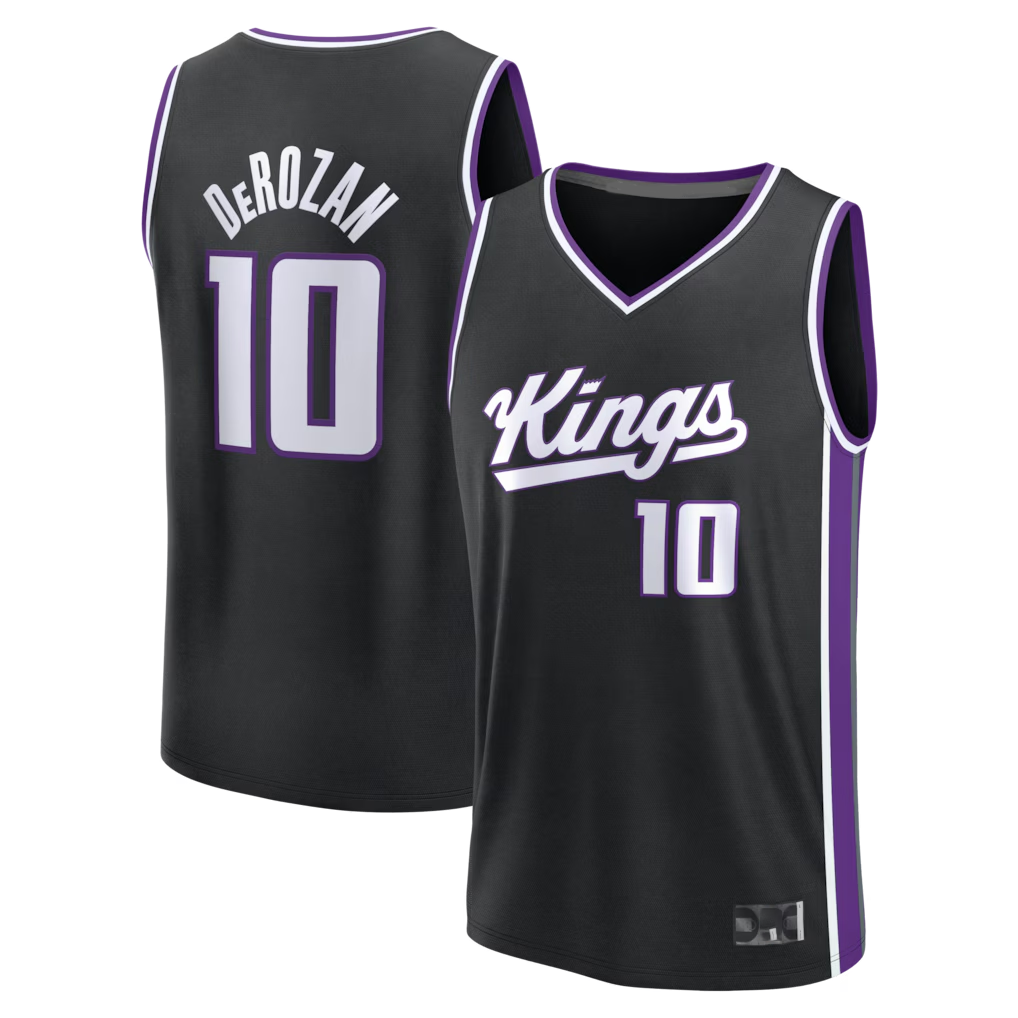 Odoa S.Kings #10 DeMar DeRozan Black Fast Break Replica Player Stitched Jerseys- Icon Edition
