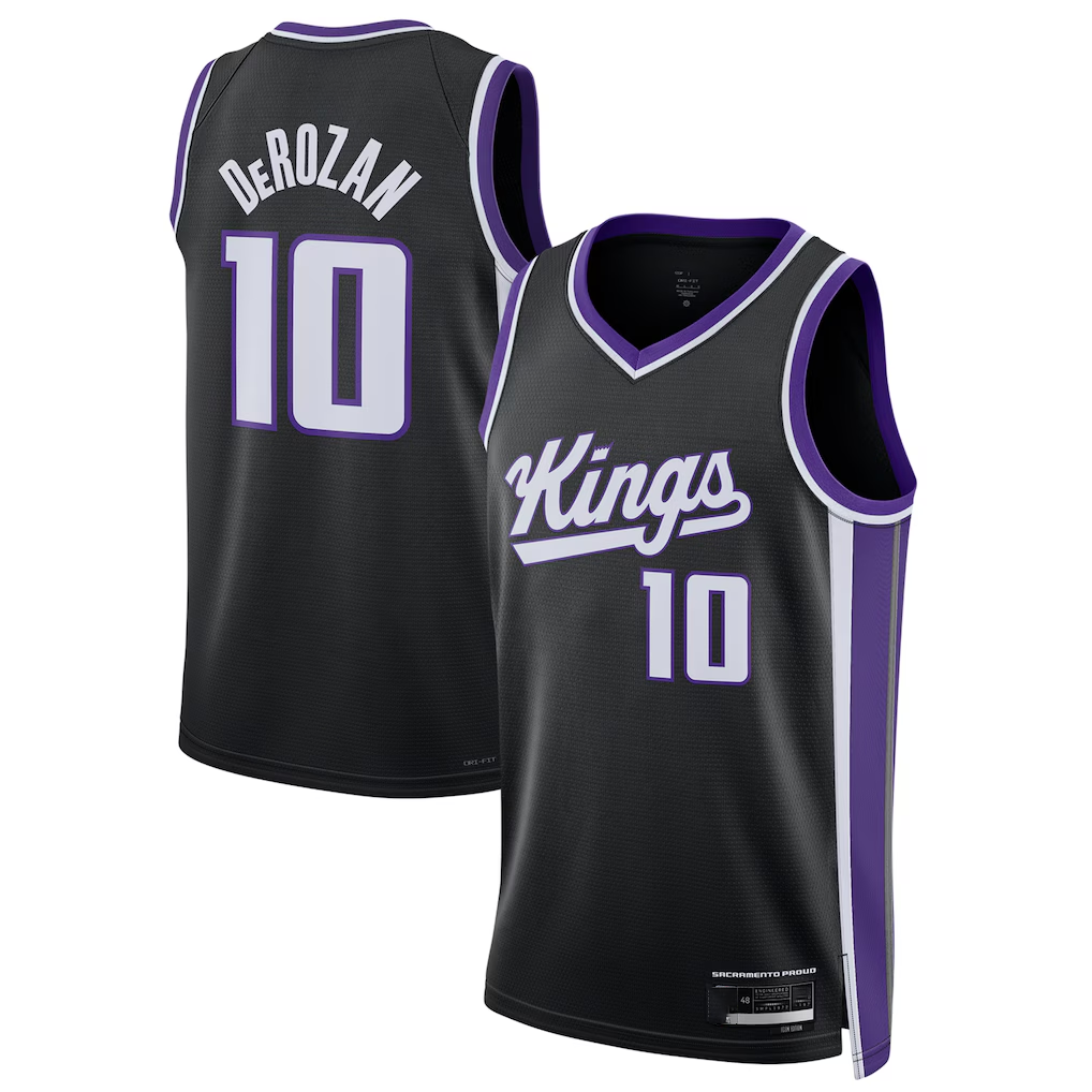 Odoa S.Kings #10 DeMar DeRozan Black Swingman Player Stitched Jerseys- Icon Edition