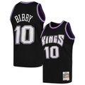 Odoa S.Kings #10 Mike Bibby Mitchell & Ness Black Hardwood Classics Swingman Stitched Jerseys