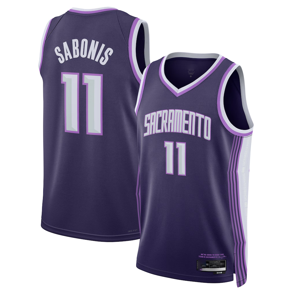 Odoa S.Kings #11 Domantas Sabonis Purple 202526 Swingman Stitched Jerseys- City Edition