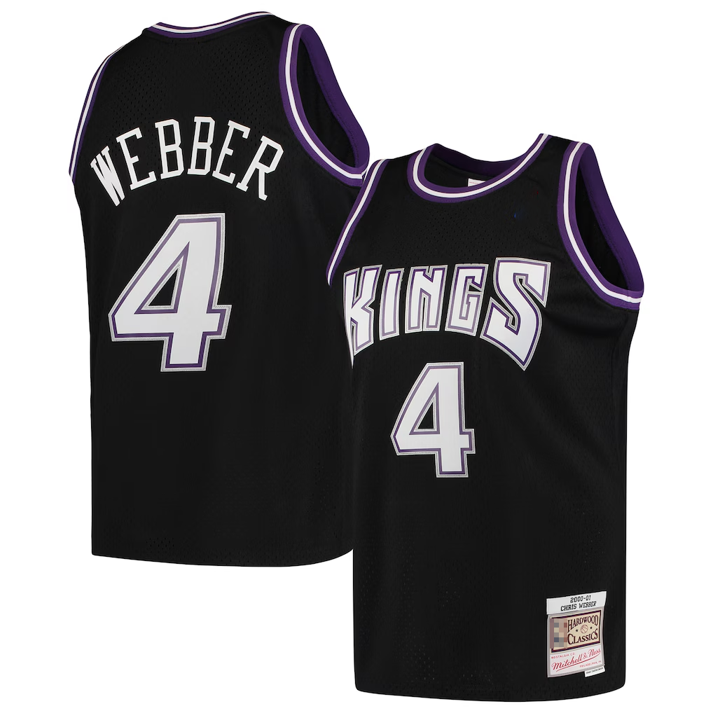 Odoa S.Kings #4 Chris Webber Mitchell & Ness Black 200001 Hardwood Classics Swingman Stitched Jerseys