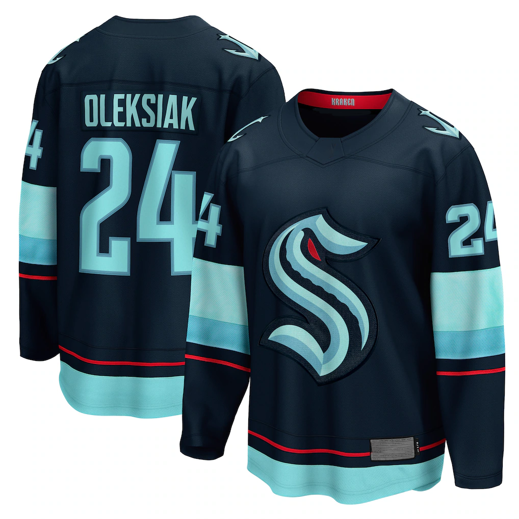 Odoa S.Kraken #24 Jamie Oleksiak Deep Sea Blue Home Breakaway Player Jerseys