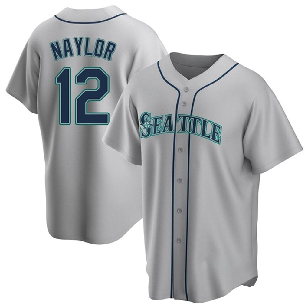 Odoa S.Mariners #12 Josh Naylor Player Gray Home Game Stitched Jerseys