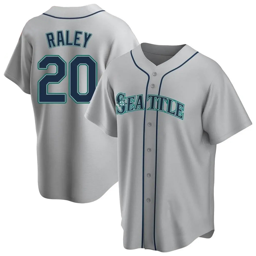 Odoa S.Mariners #20 Luke Raley Player Gray Home Game Stitched Jerseys