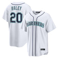 Odoa S.Mariners #20 Luke Raley Player White Home Game Stitched Jerseys