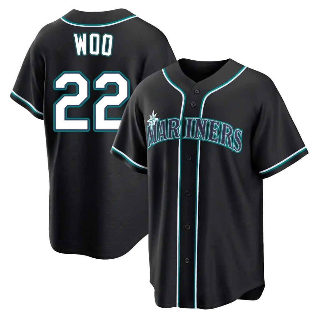 Odoa S.Mariners #22 Bryan Woo Player Black Fashion Home Limited Stitched Jerseys