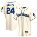 Odoa S.Mariners #24 Ken Griffey Jr Player Cream Cooperstown Home Limited Stitched Jerseys