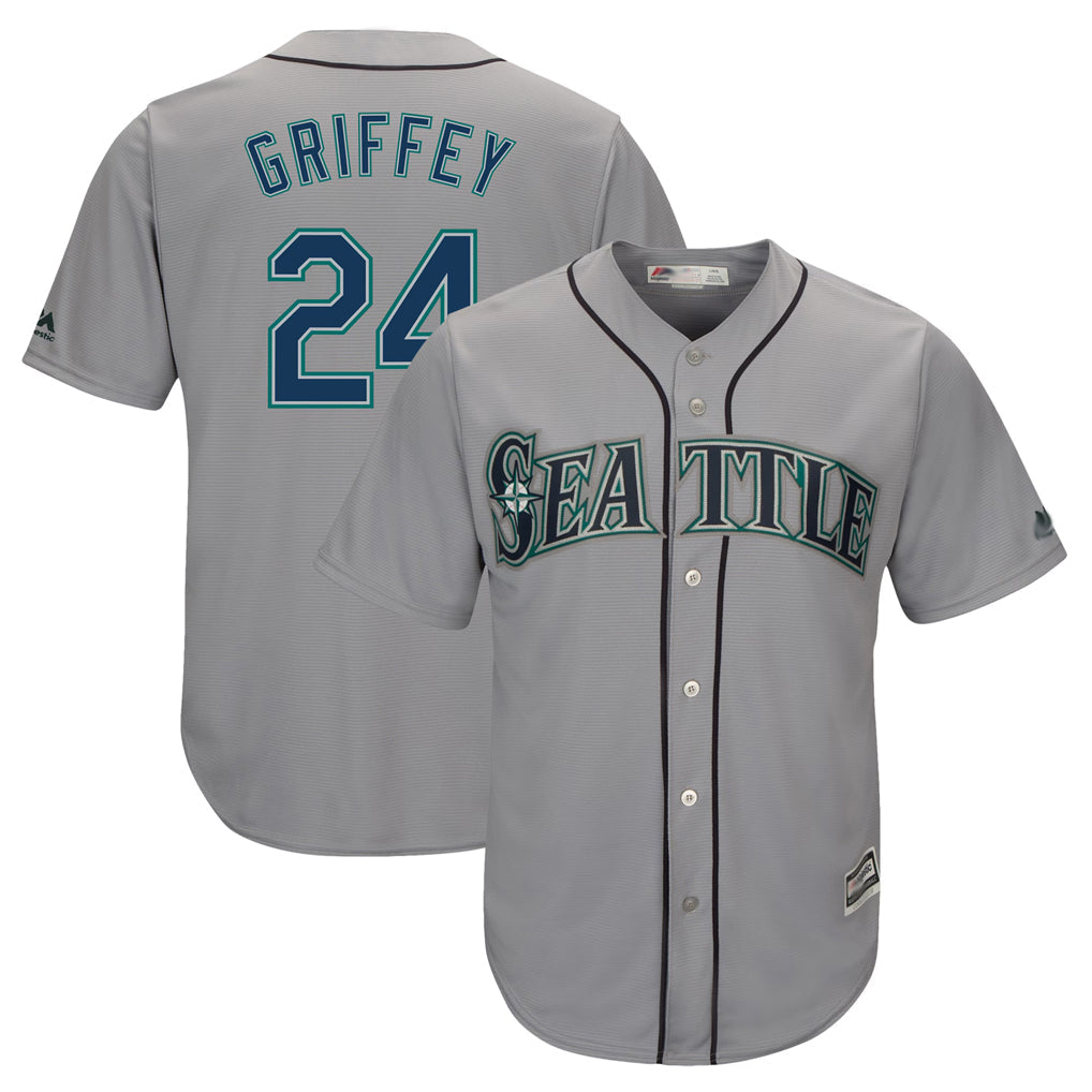Odoa S.Mariners #24 Ken Griffey Jr Player Gray Cool Base Home Game Stitched Jerseys
