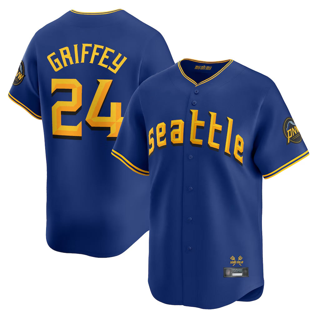 Odoa S.Mariners #24 Ken Griffey Jr Player Royal City Connect Home Limited Stitched Jerseys