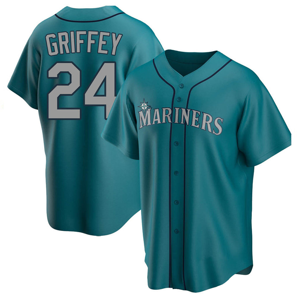Odoa S.Mariners #24 Ken Griffey Jr Player Teal Home Game Stitched Jerseys