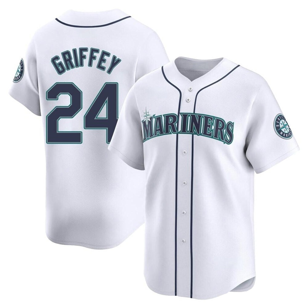Odoa S.Mariners #24 Ken Griffey Jr Player White Home Limited Stitched Jerseys